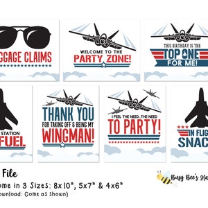 Jet Birthday Signs Top one Signs Jet Party Signs Fighter Jet Signs Jet Birthday Signs Jet Birthday Pilot Digital File BusybeesHappenings