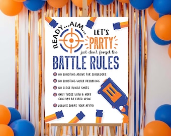 Bord Dart Battle Rules, poster Dart War Party (digitaal bestand)