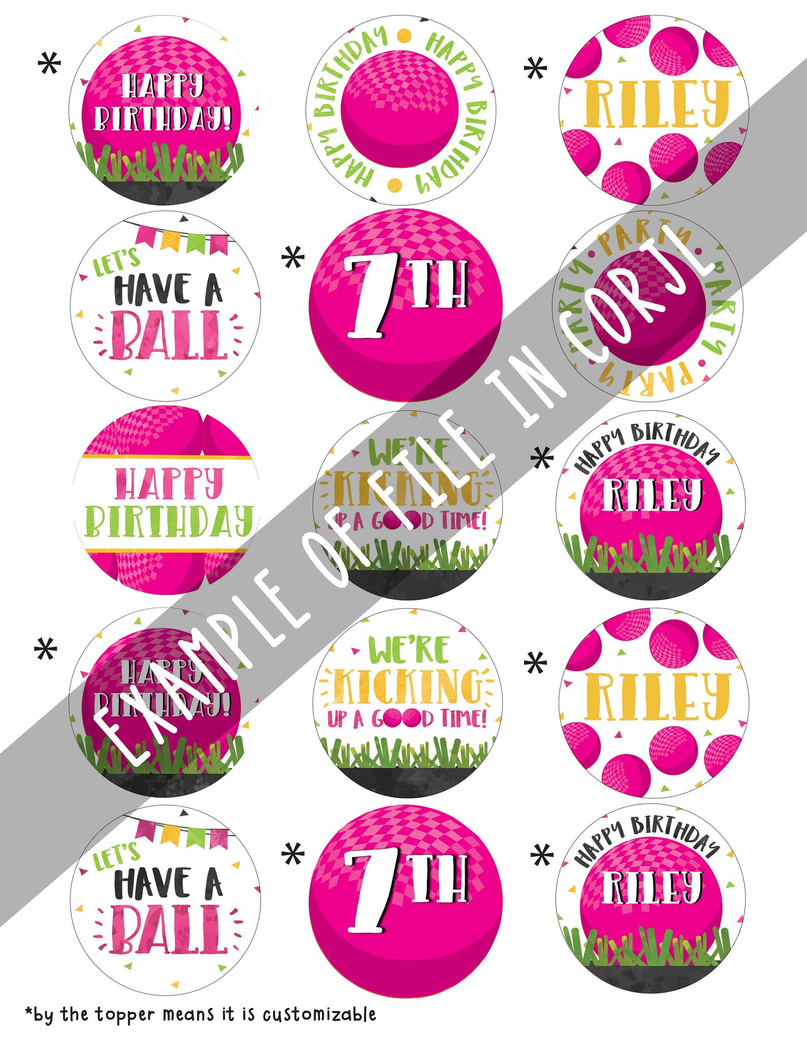 Kickball Cupcake Toppers Dodge Ball Cupcake Toppers Kickball Etsy