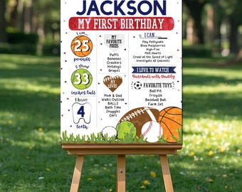 Statistikposter för sportens första födelsedag: Milstolpeskylt (digital fil)