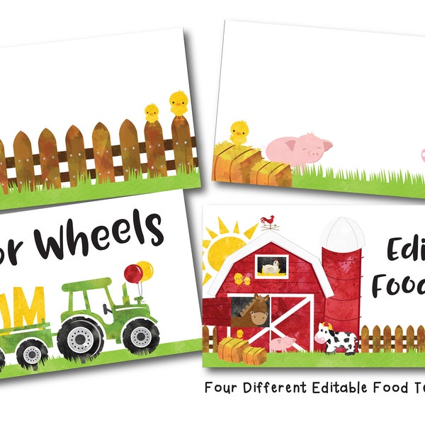 Farm Food Labels Barn Food Labels Farm Food Tents Farm Birthday Decorations Farm Animal  Digital File Busy bee's Happenings INSTANT DOWNLOAD