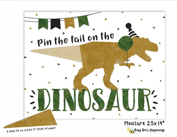 Beistle Pin The Tail On The Dinosaur Party Game