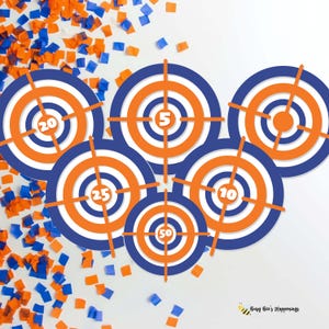 Dart Gun Geburtstagsscheiben, Dart Partydekoration (Digitale Datei)