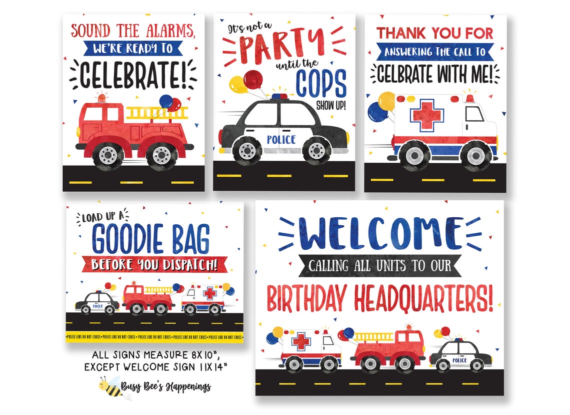First Responders Birthday Decor First Responders Party Decor Etsy