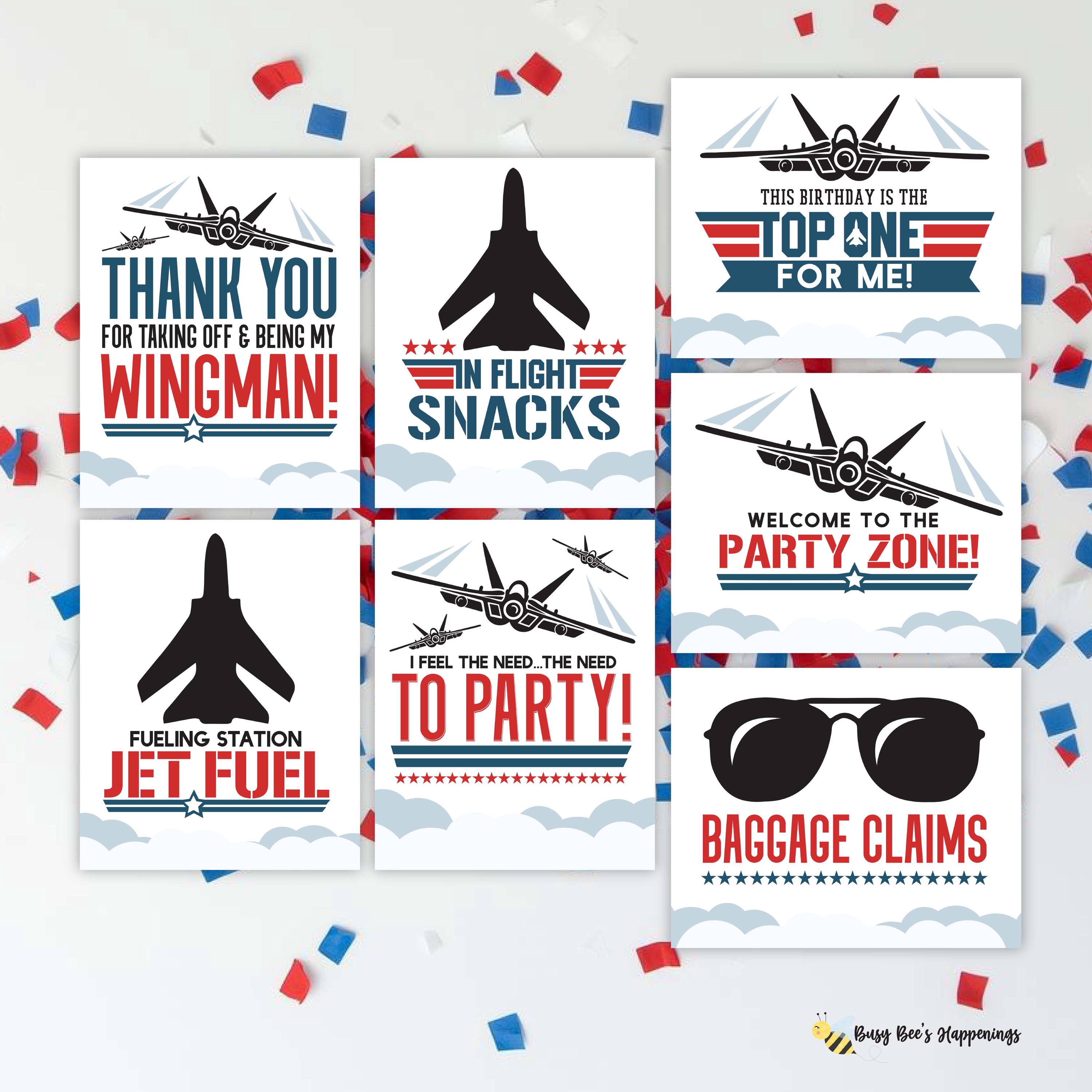 Jet Birthday Party Signs: Pilot Theme Decor (PDF) Top One Birthday ...