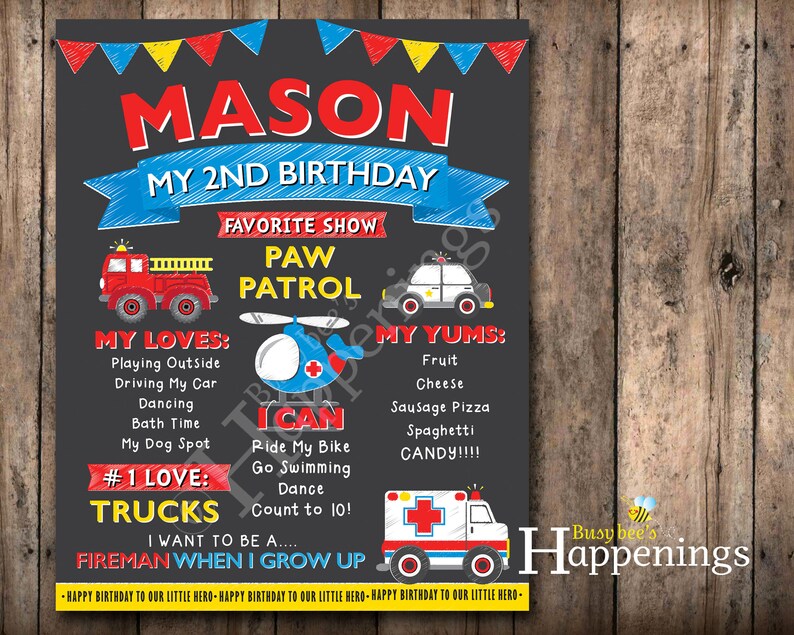 First Responders Birthday Invitation First Responders Invite | Etsy