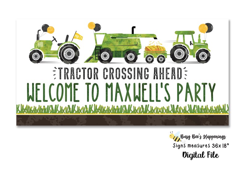 Tractor Birthday Banner Tractor Birthday Sign Tractor Banner - Etsy