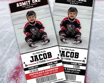Hockey Ticket Birthday Invitation | Rookie Sports Party Invite (Digital Download)
