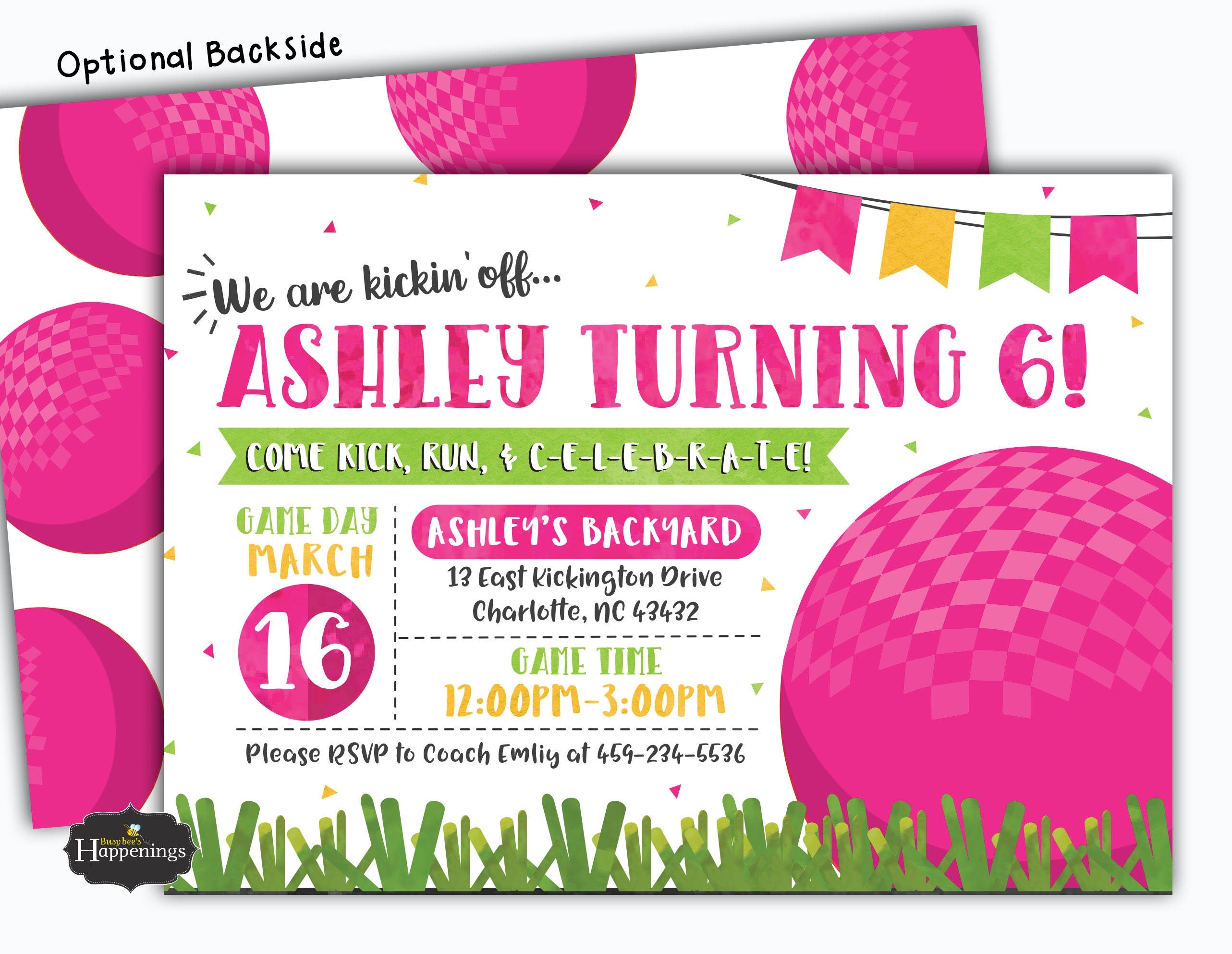 Kickball Birthday Party Invitation Custom Personalize vrogue.co