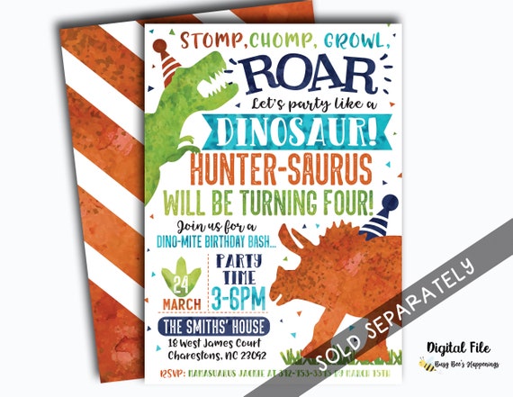 Dinosaure Bouteille Deau Etiquettes Dinosaure Anniversaire Etsy Canada