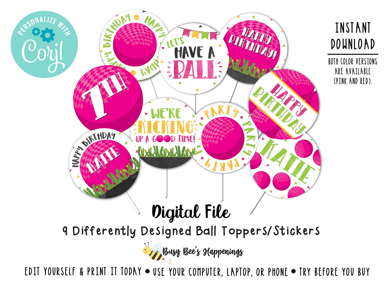 Kickball Cupcake Toppers Dodge Ball Cupcake Toppers Kickball Etsy