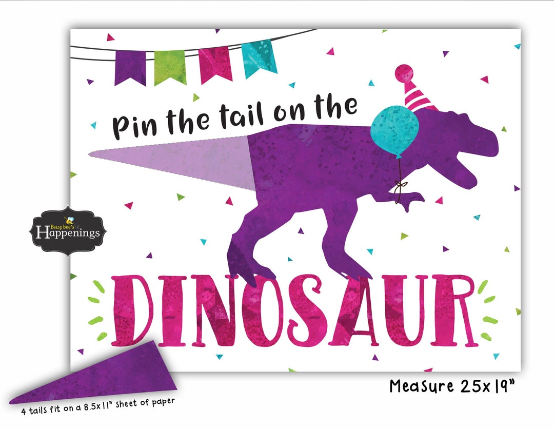 Pin the Tail on the Dinosaur Dinosaur Birthday Dinosaur Birthday Games ...