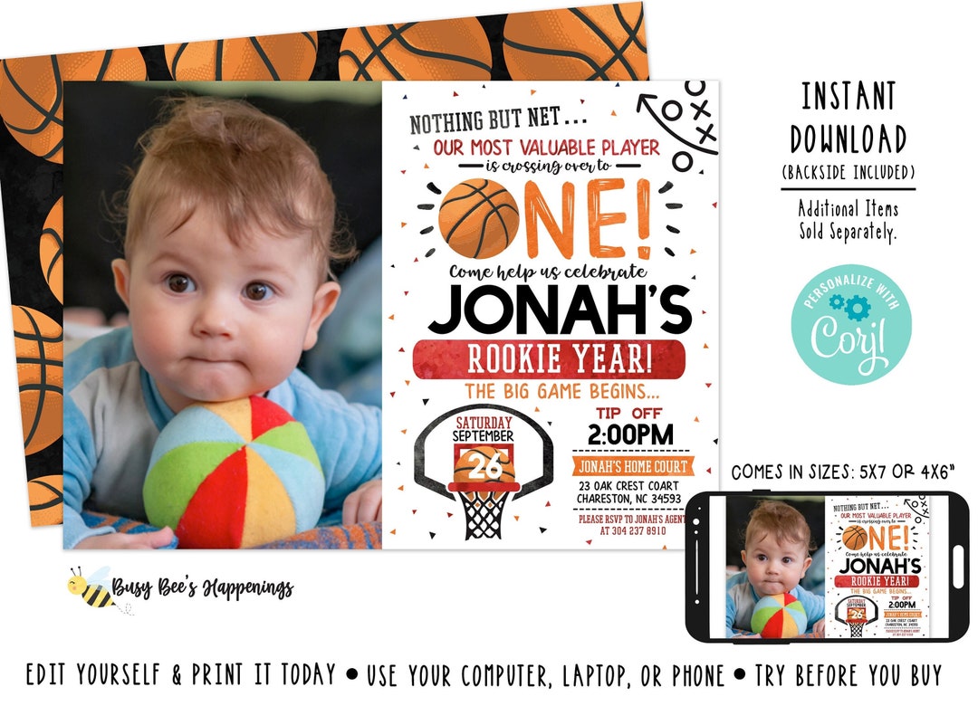Basketball Birthday Invitation Basketball Invitation Basketball