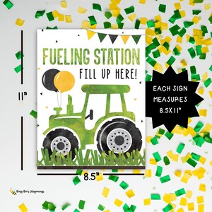 Green Tractor Birthday Signs: Red Tractor Party Decorations (Digital file)