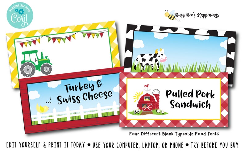 Farm Food Labels Barn Food Labels Farm Food Tents Farm - Etsy