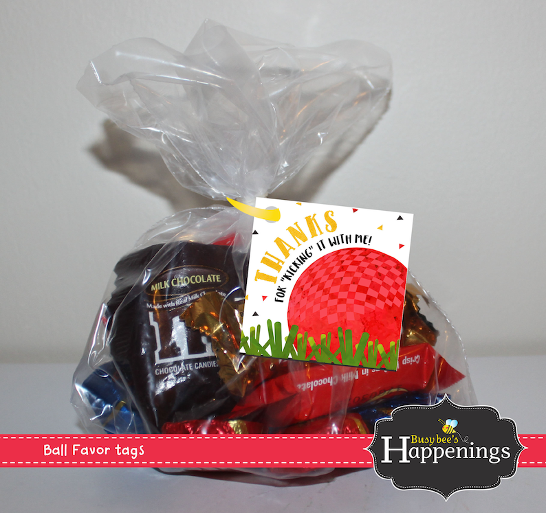 Kickball Birthday Favor Tag Kickball Favor Tags Dodge Ball Etsy
