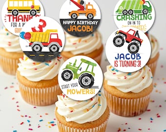 Transportation Cupcake Toppers | Vehicle Birthday Party Decor (digital file)
