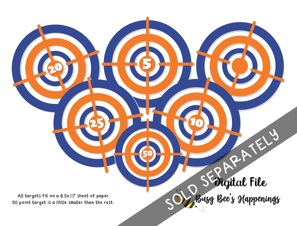 Dart Guns Cupcake Toppers Darts Guns Birthday Cupcake Toppers | Etsy