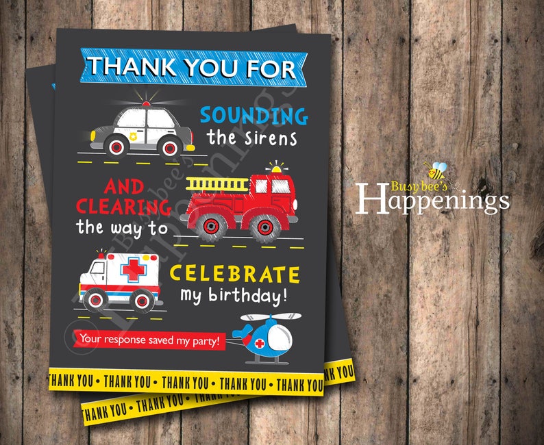 First Responders Birthday Invitation First Responders Invite | Etsy