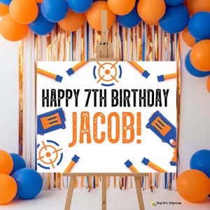 Verjaardagsbord Dart Battle: aanpasbaar feestdecor (digitaal bestand)