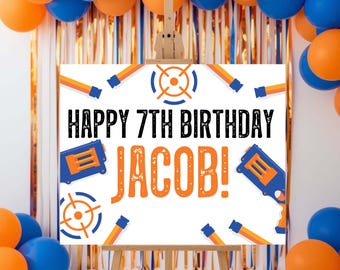 Dart Battle Birthday Sign: Customizable Party Decor (Digital File)