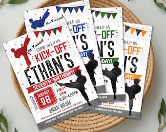 Martial Arts Birthday Invitation | Karate, Taekwondo, Ninja Party Invite (Editable)