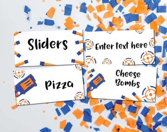 Dart Battle Food Tents: Target Party Signs (Digital File)