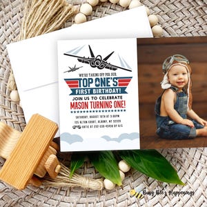 First Birthday Jet Invite, Fighter Jet Birthday Party, First Birthday Invite, Jet One Invite, Maverick Birthday Invite, Top Pilot Invite