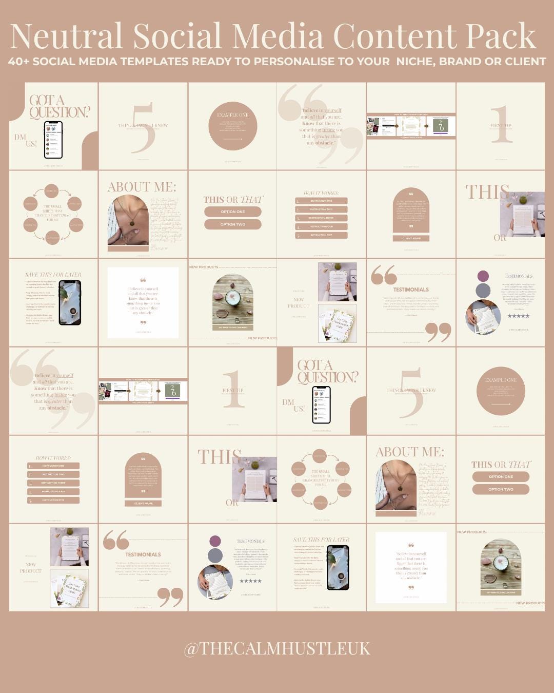Neutral Social Media Kit | Canva Templates (digital Download) - Etsy