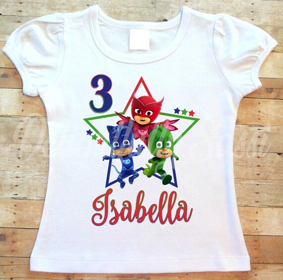 Download Free Pj Masks Pj Masks Birthday Shirt Pj Masks Personalized Etsy PSD Mockup Template