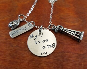 Oilfield Wife Jewelry Oilfield Wife Gift Oil Tower Jewelry Oilfield Girlfriend Oilfield Wife Bracelet Roughneck Wife Jewelry