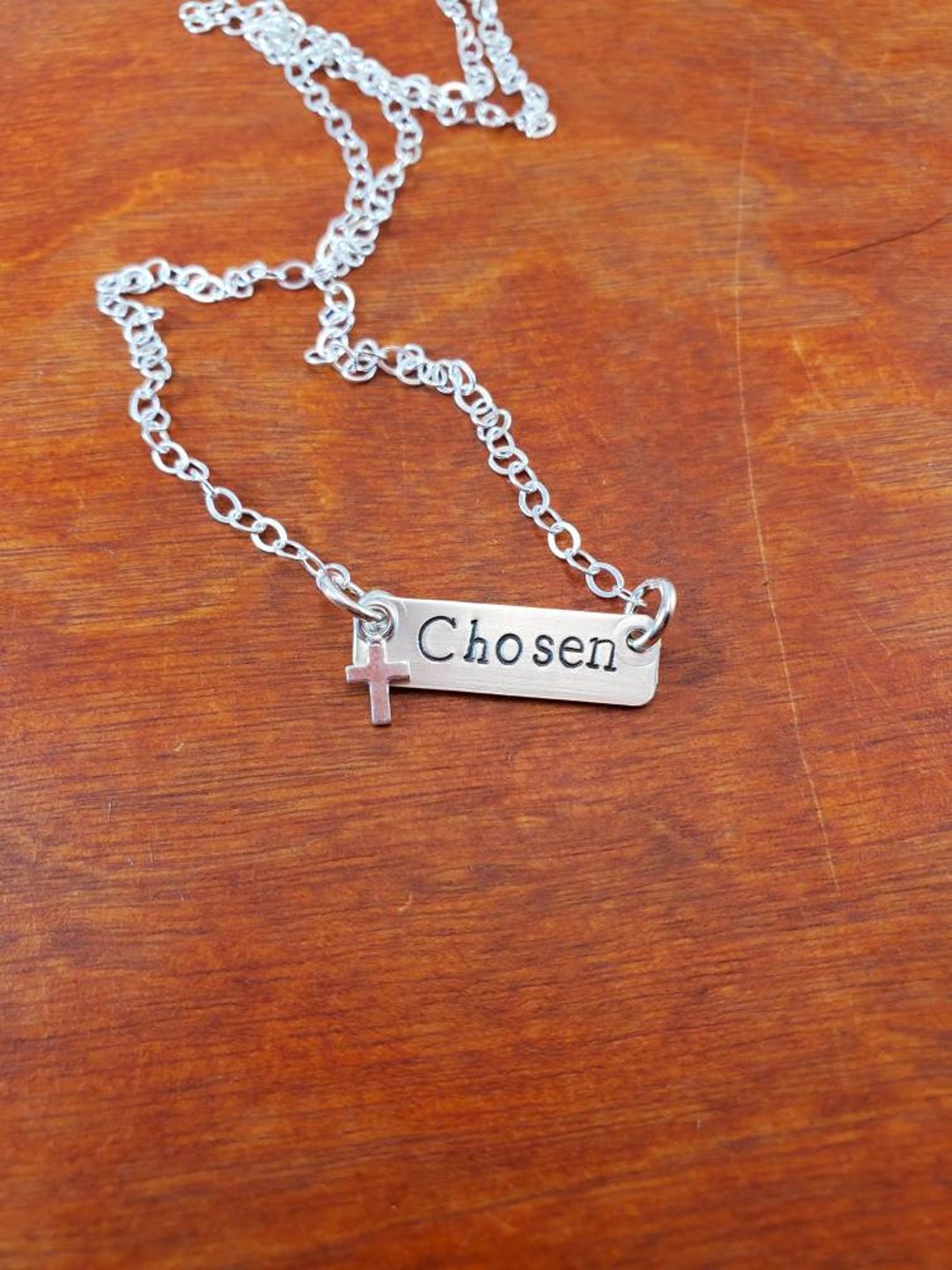 Inspirational Christian Necklace Sterling Silver Chosen Etsy