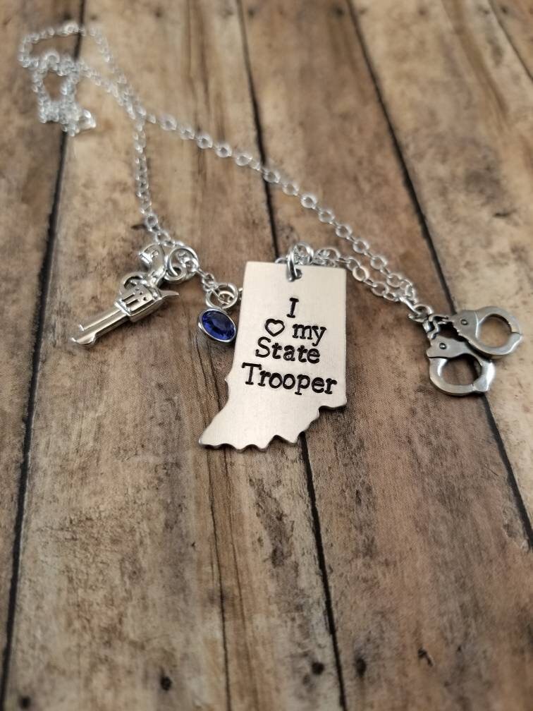 Indiana State Trooper Wife Necklace, Correctional Officer