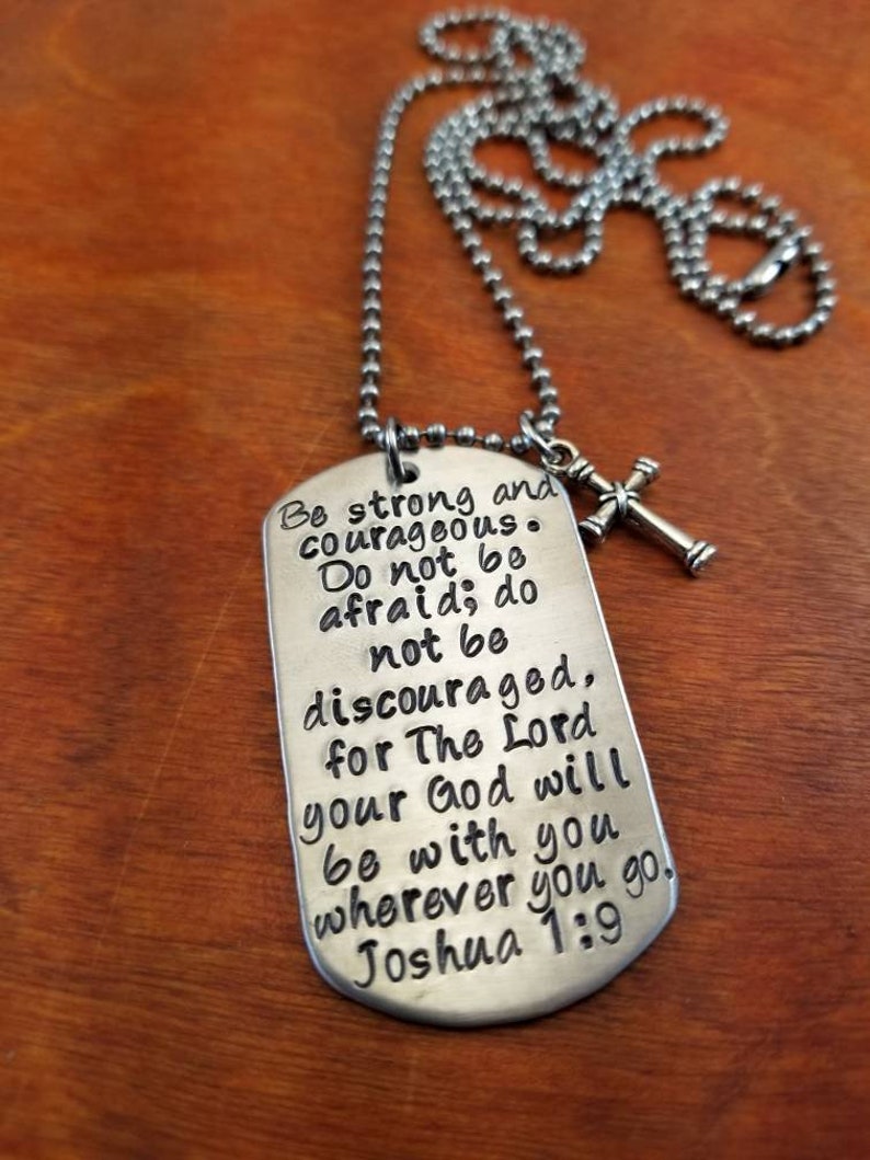 Joshua 19 Necklace Joshua 1 9 Christian Gifts Be Strong Etsy