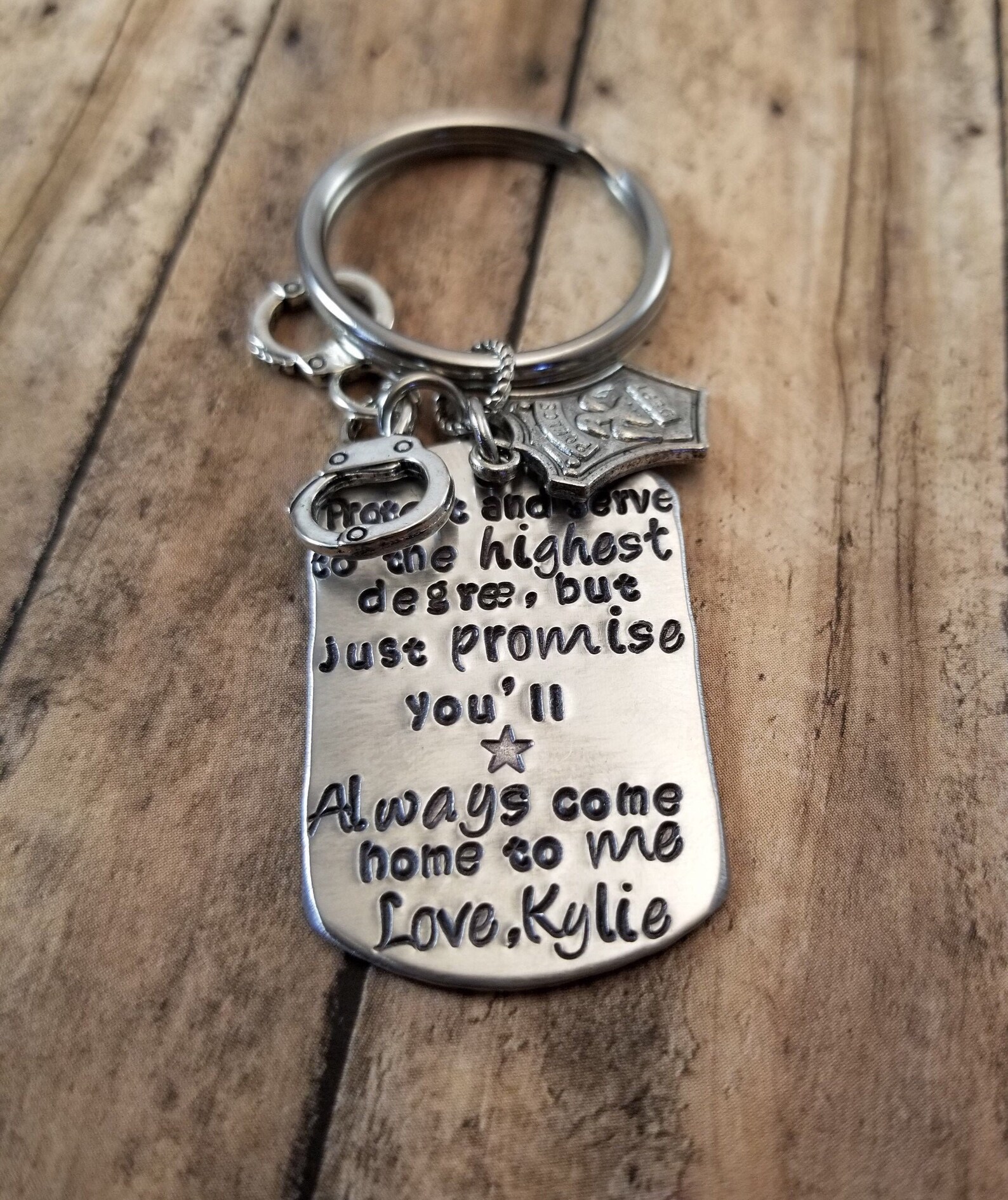Police Protect and Serve Key Chain Policeman Gift Police Key Etsy