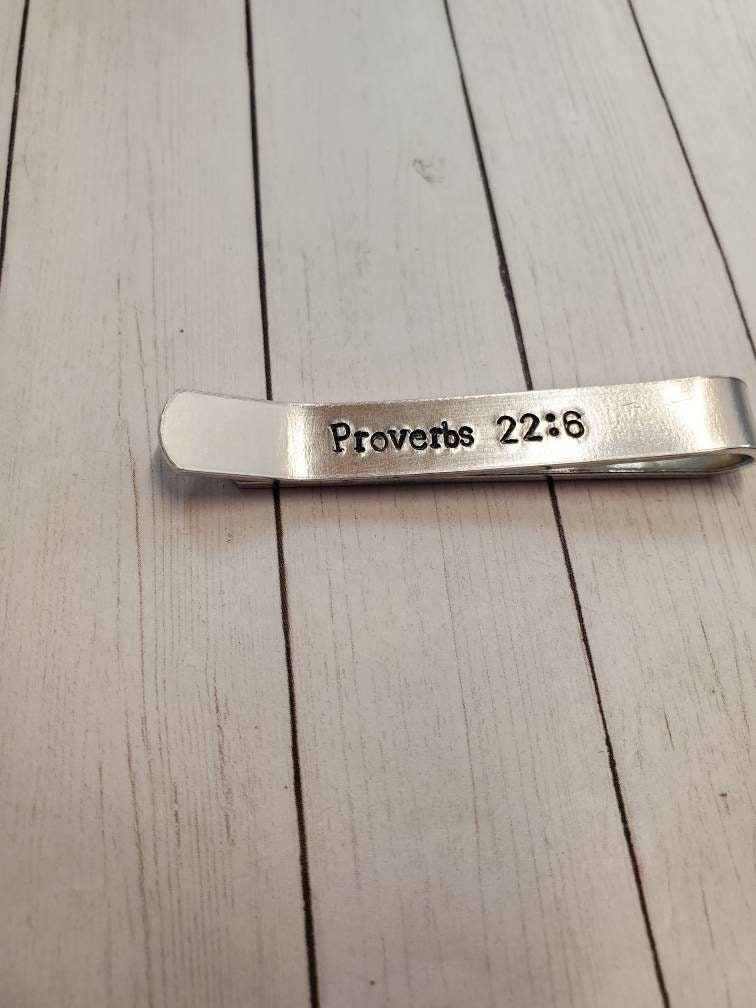Personalized Aluminum Tie Bar Hand Stamped Tie Clasp Father | Etsy
