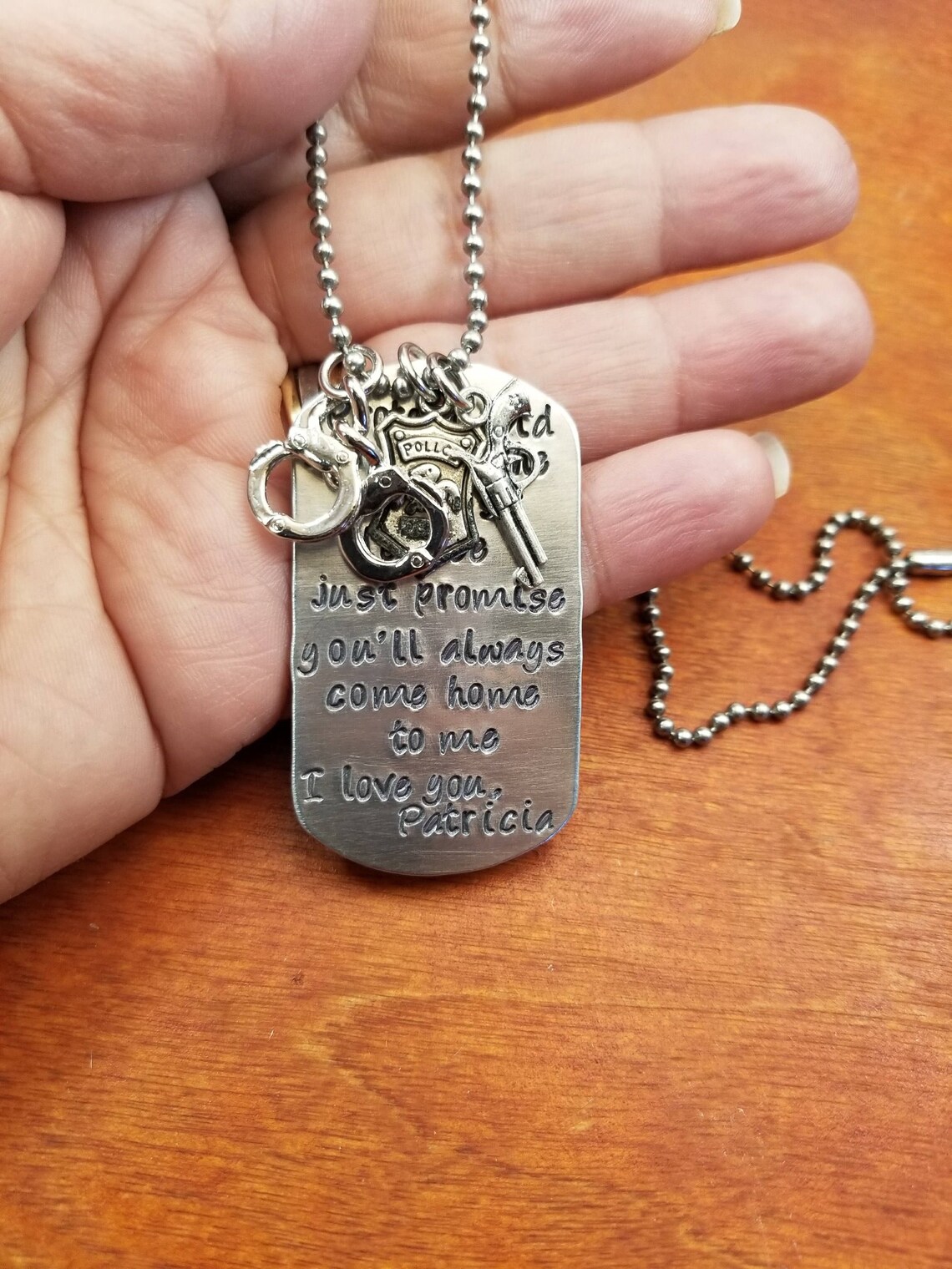 Cadena de claves de oficial de policía personalizado con sello Etsy