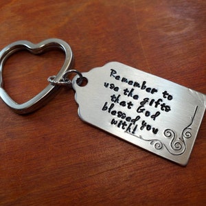 Gift for Friend, Sisters in Christ key chain, Christian gift, hand stamped