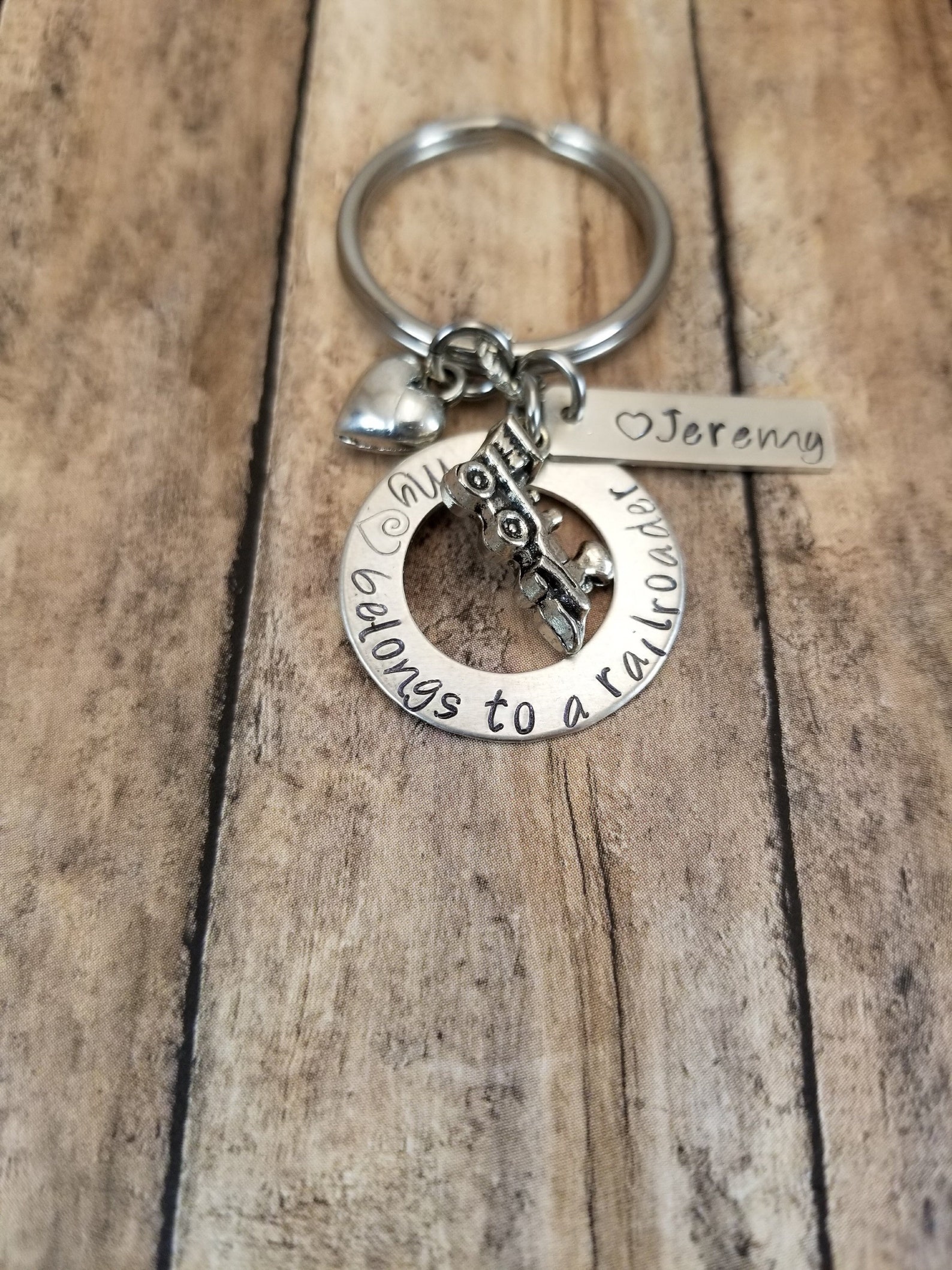 Train Railroader Wife Key Chain Train Engineer Railroad Etsy