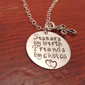 生まれながらの姉妹、選んだ友達のネックレス、手打ちの姉妹の親友ネックレス、姉妹への贈り物