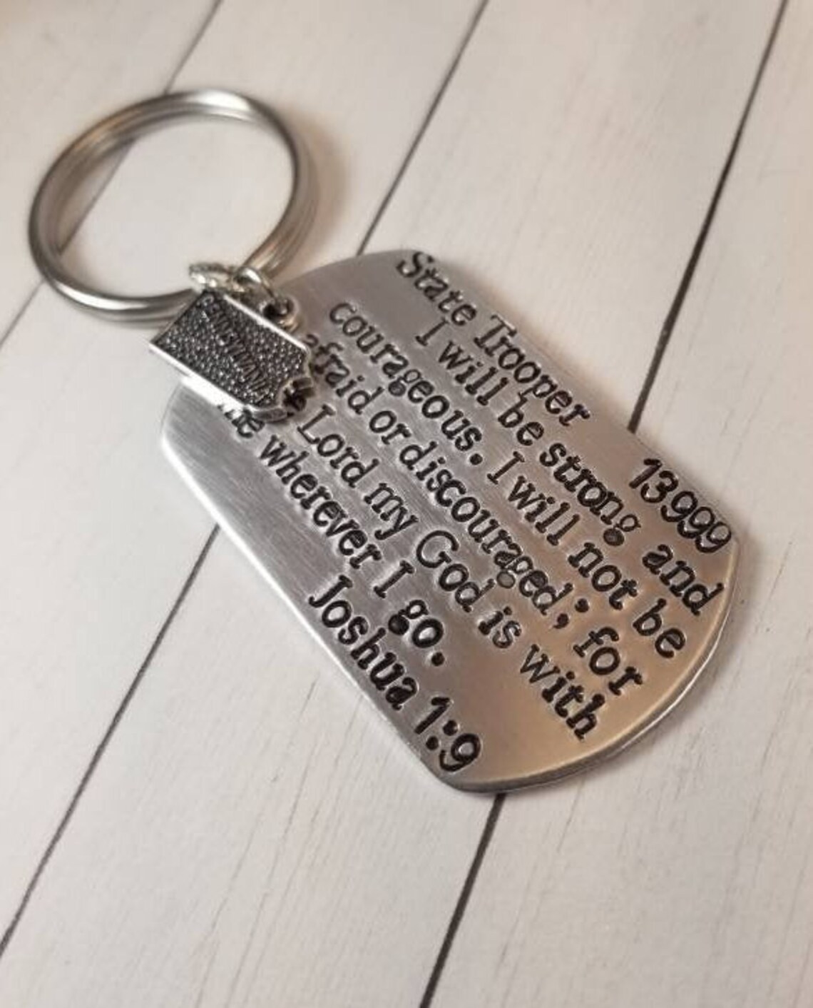 Penn State Rope Key Chain Pennsylvania State Trooper Joshua 1:9 Key Chain, Sheriff Gift, Hand ...