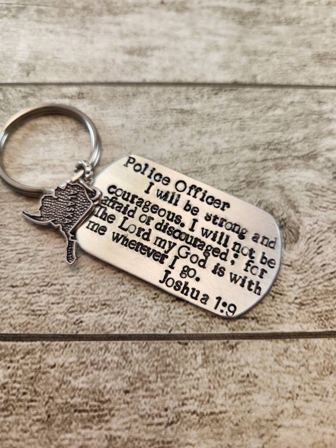 Alaska State Trooper Joshua 1:9 Key Chain - Etsy