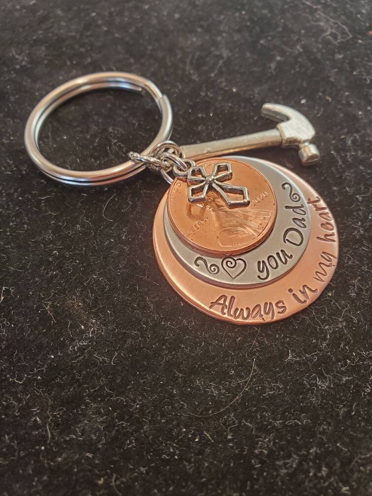 Penny Remembrance Key Chain Always in My Heart Memorial | Etsy