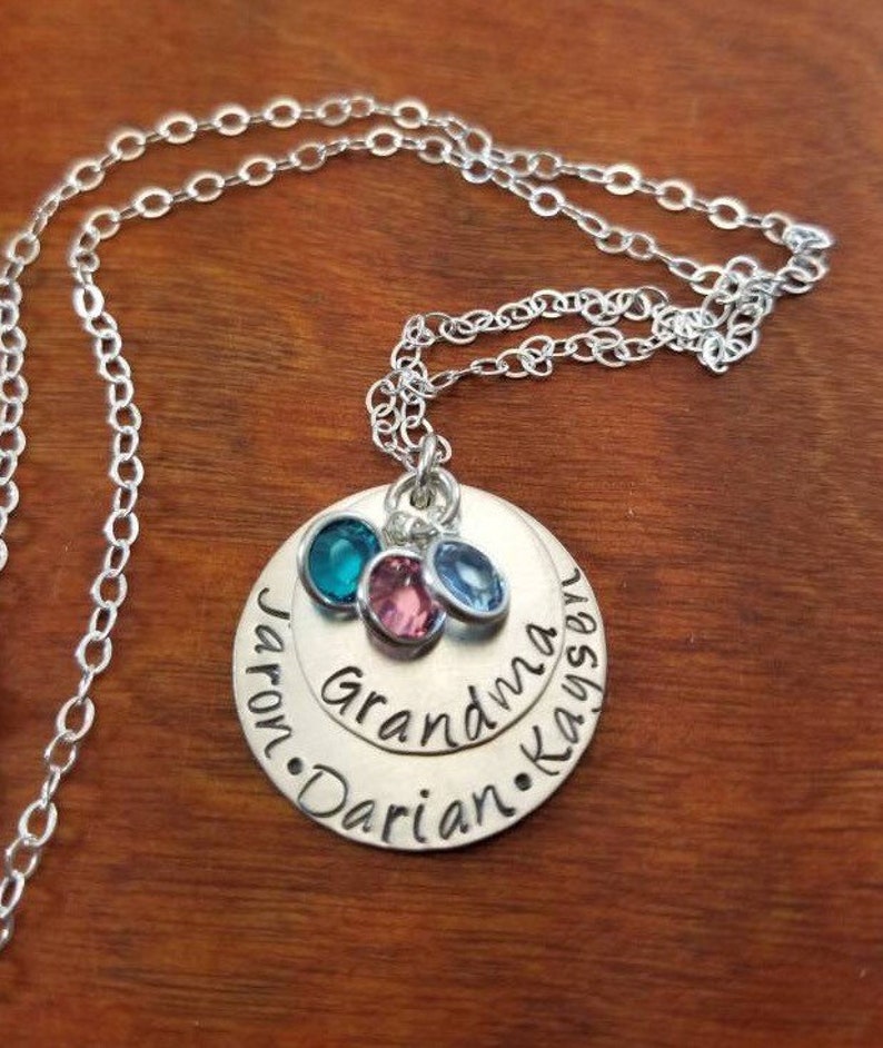 Sterling Silver Grandma Necklace Nana Jewelry Image 0