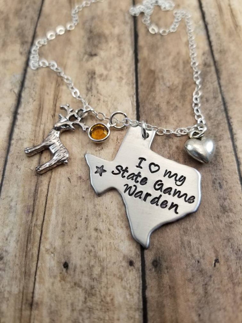 Texas Game Warden Wife Necklace Game Warden Gift Texas Law Etsy