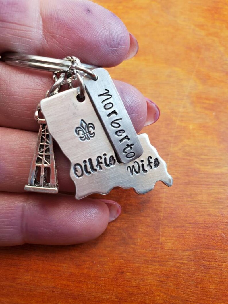 Land Oil Rig Key Chain Louisiana Oilfield Wife Key Chain, Louisiana Oil Field, Oilfield Wife ...