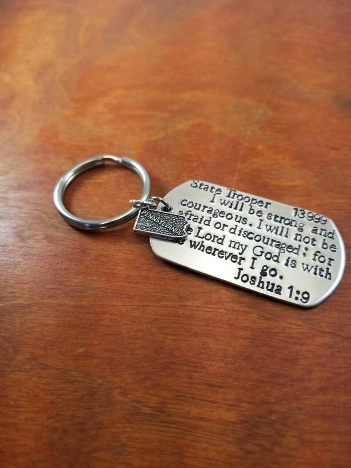 Penn State Rope Key Chain Pennsylvania State Trooper Joshua 1:9 Key Chain, Sheriff Gift, Hand ...