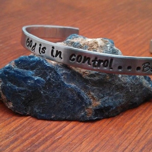 Inspirational cuff bracelet-God is in control...Be Still!-Christian jewelry-Christian Gift-Inspirational jewelry-christian bracelet