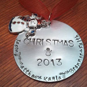 Hand stamped-Personalized Christmas ornament-Family Christmas gift-Family ornament-Family Christmas ornament-Christmas 2018