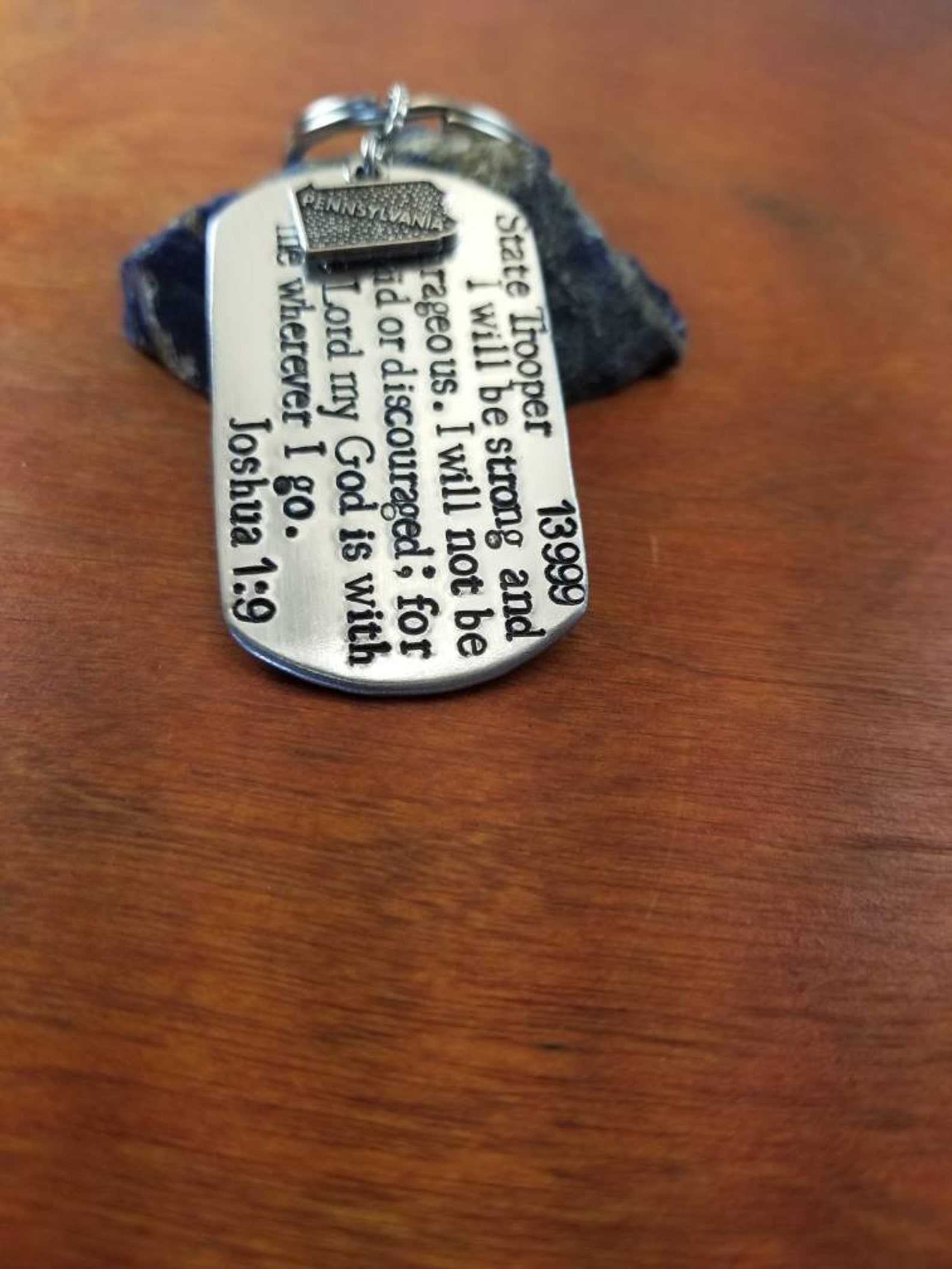 Penn State Rope Key Chain Pennsylvania State Trooper Joshua 1:9 Key Chain, Sheriff Gift, Hand ...